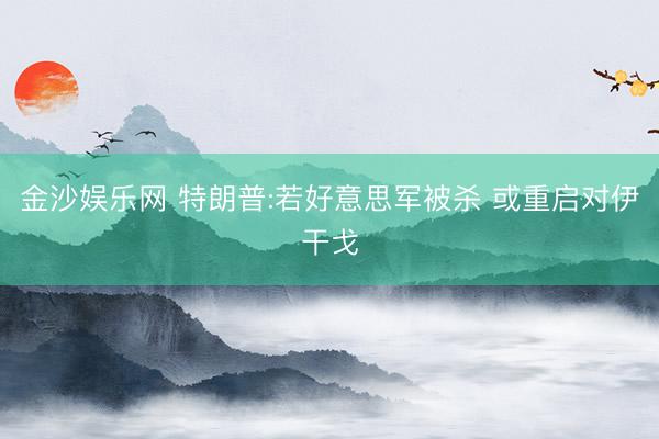 金沙娱乐网 特朗普:若好意思军被杀 或重启对伊干戈