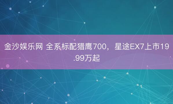金沙娱乐网 全系标配猎鹰700，星途EX7上市19.99万起