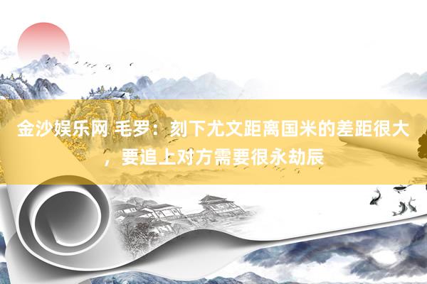 金沙娱乐网 毛罗:刻下尤文距离国米的差距很大,要追上对方需要很永劫辰